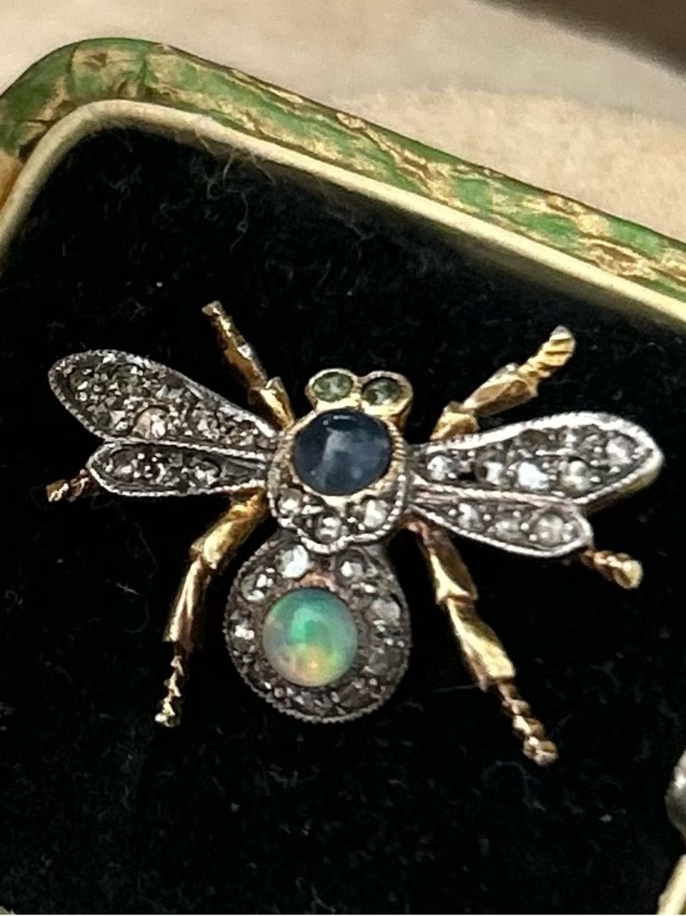 Antique Insect Natural Gems Victorian Pendant - Picture 10 of 14